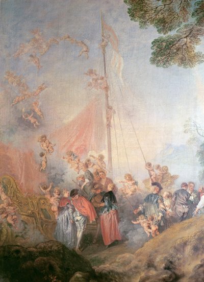 Embarkation for Cythera (detail) by Jean Antoine Watteau